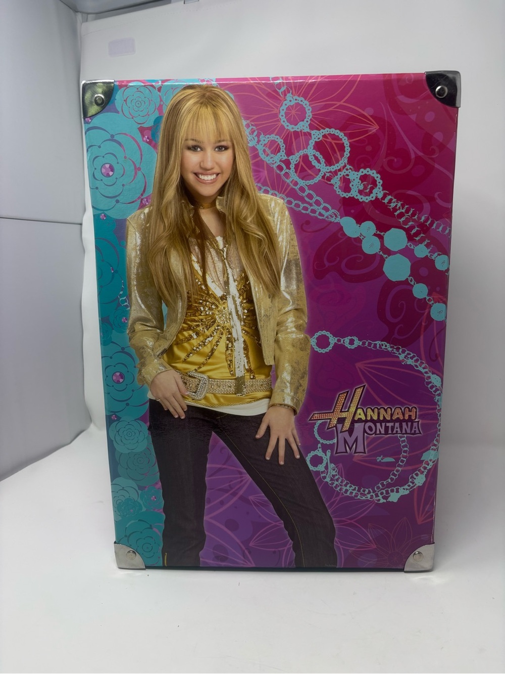Disney Hannah Montana Pink Teal Gold Girls Storage Chest